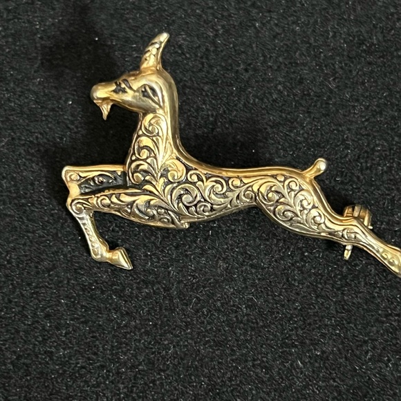 Vintage Damascène Goat Brooch - Picture 2 of 3